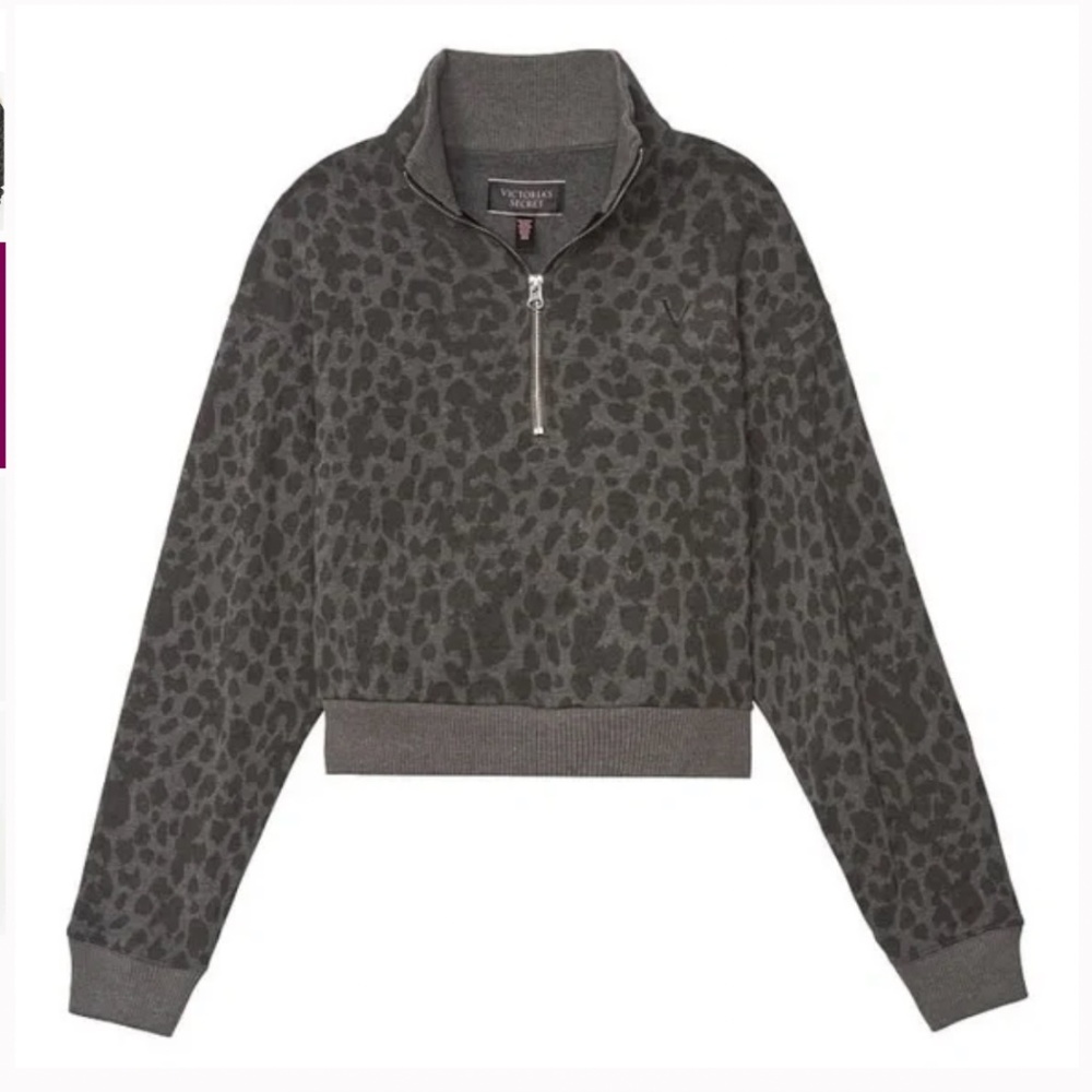 EUC Victoria's Secret Half-Zip Crop Sweatshirt - Picture 3 of 9